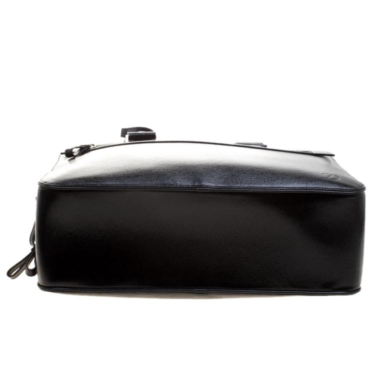 Pre Owned S.T. Dupont Black Leather Document Holder Briefcase 
