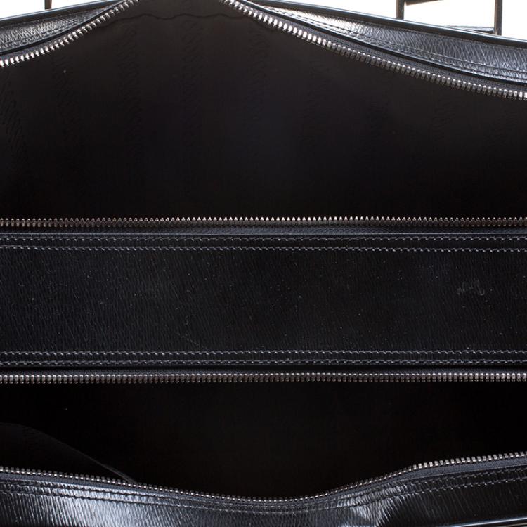 Pre Owned S.T. Dupont Black Leather Document Holder Briefcase 