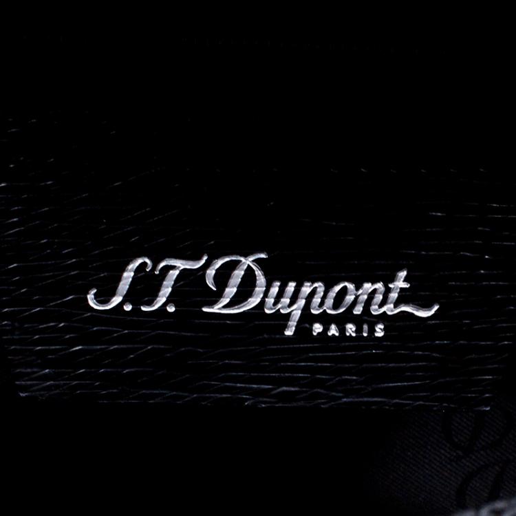 Pre Owned S.T. Dupont Black Leather Document Holder Briefcase 