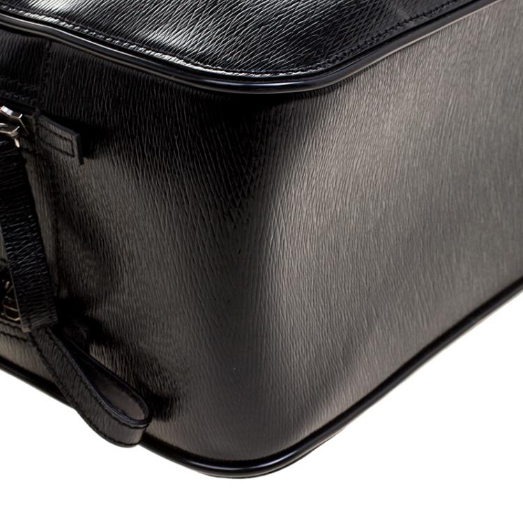 Pre Owned S.T. Dupont Black Leather Document Holder Briefcase 