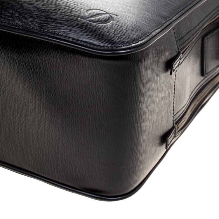 Pre Owned S.T. Dupont Black Leather Document Holder Briefcase 