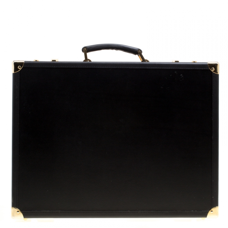 Pre Owned S.T. Dupont Black Leather Briefcase