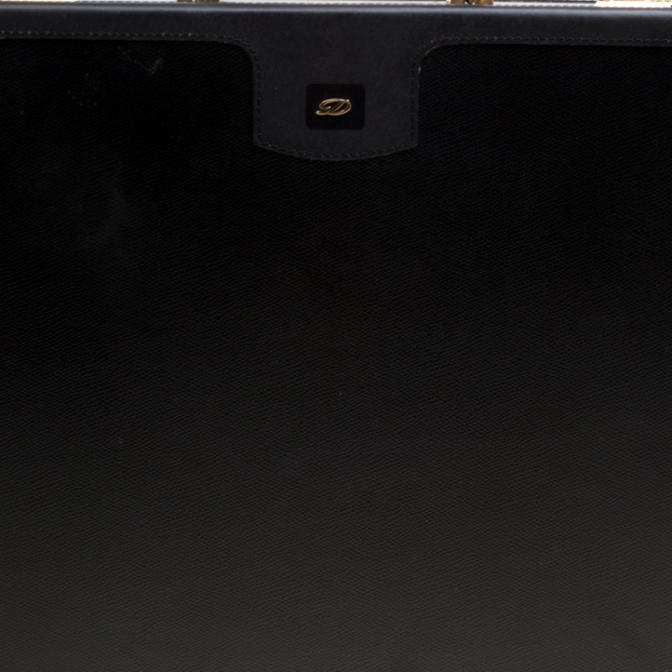 Pre Owned S.T. Dupont Black Leather Briefcase
