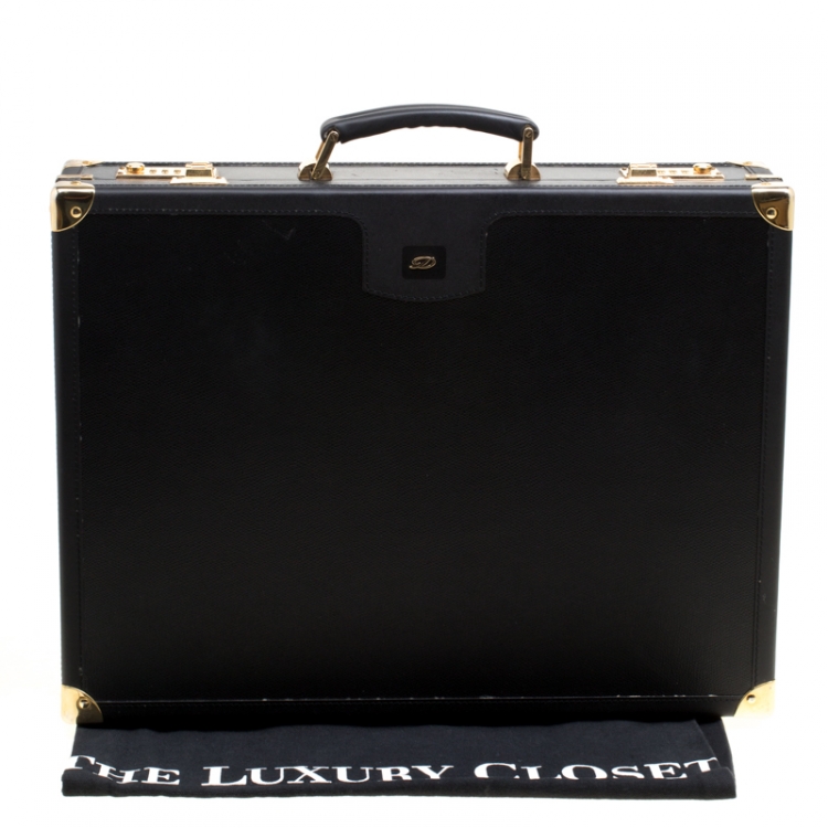 Pre Owned S.T. Dupont Black Leather Briefcase