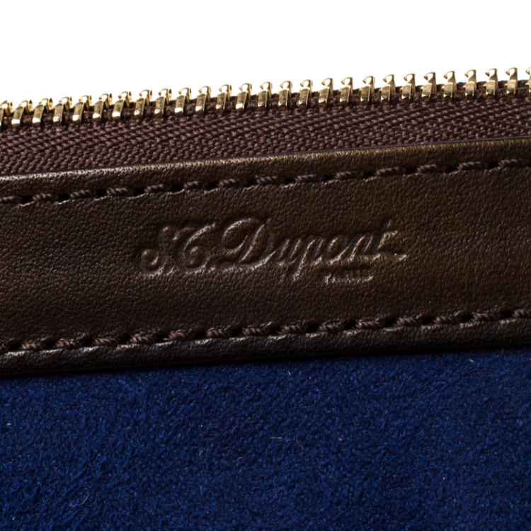 Pre Owned S.T. Dupont Yellow/Black Ombre Leather Atelier Document Holder Briefcase