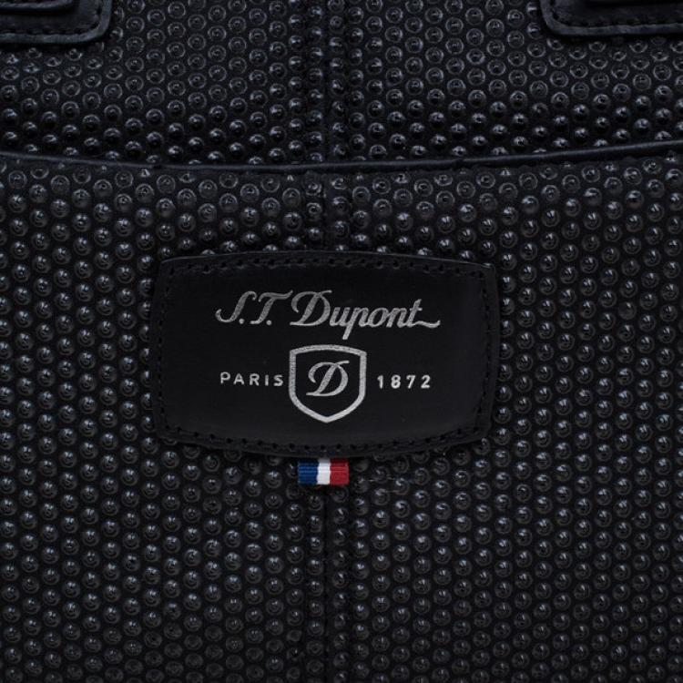 Pre Owned S.T. Dupont Black Leather Laptop Bag