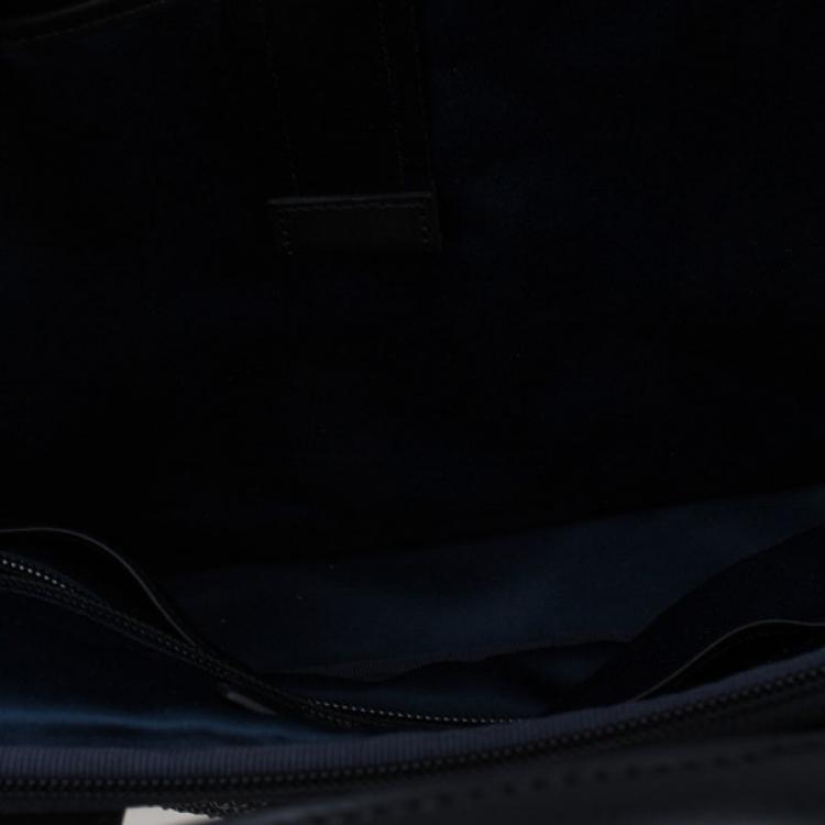 Pre Owned S.T. Dupont Black Leather Laptop Bag