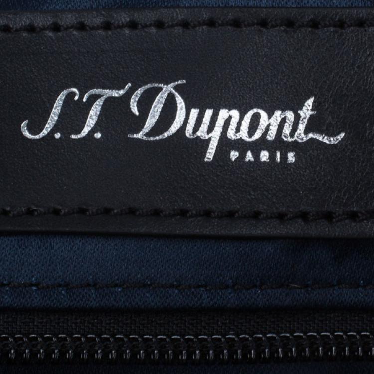Pre Owned S.T. Dupont Black Leather Laptop Bag