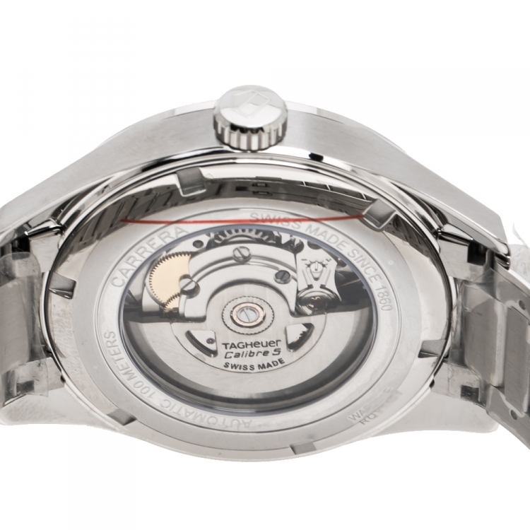 Pre Owned Tag Heuer Blue Stainless Steel Carrera Caliber 5 WAR201E.BA0723 Men's Wristwatch 41 mm