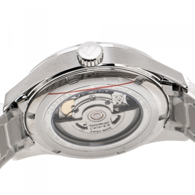 Pre Owned Tag Heuer Blue Stainless Steel Carrera Caliber 5 WAR201E.BA0723 Men's Wristwatch 41 mm