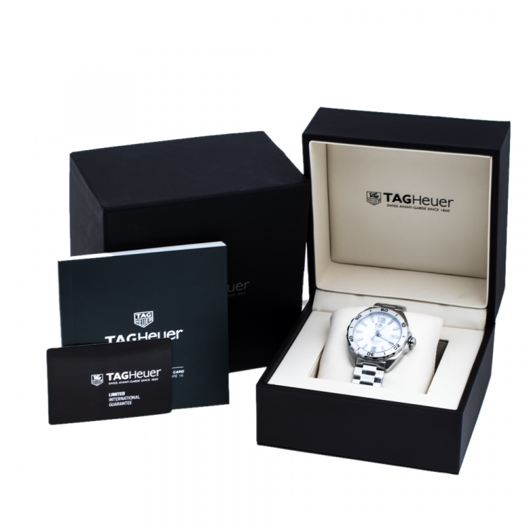 Pre Owned Tag Heuer White Stainless Steel Formula 1 WAZ1114.BA0875 Men's Wristwatch 41 mm