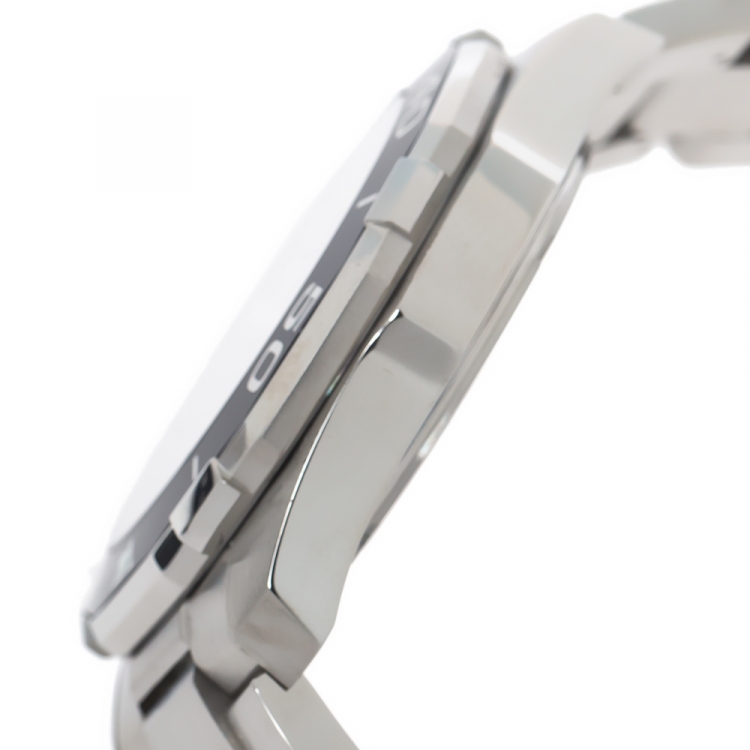 Pre Owned Tag Heuer Black Stainless Steel Aquaracer WAY101A.BA0746 Men's Wriswatch 43 mm