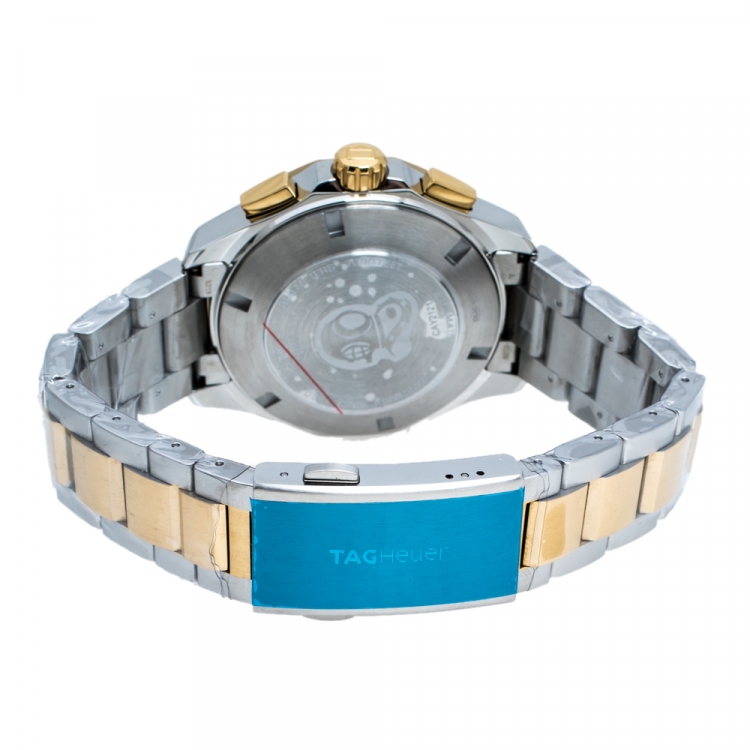 Pre Owned Tag Heuer Silver Two-Tone Stainless Steel Aquaracer Calibre 16 CAY2121.BB0923 Men's Wristwatch 43 mm