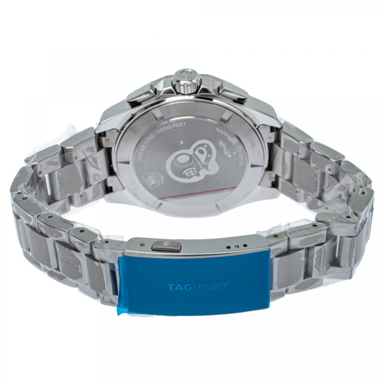 مملوكة مسبقًا Tag Heuer White Stainless Steel Aquaracer CAY1111 Quartz Men's Wristwatch 43MM