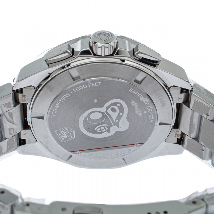 مملوكة مسبقًا Tag Heuer White Stainless Steel Aquaracer CAY1111 Quartz Men's Wristwatch 43MM