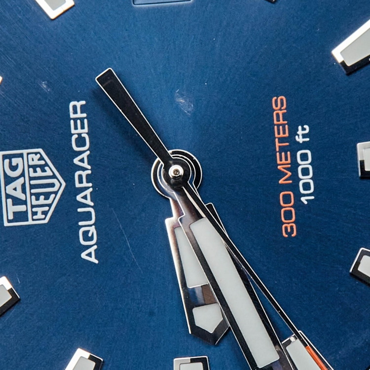 Pre Owned Tag Heuer Blue Stainless Steel Aquaracer WBD1112.BA0928 Men's Wristwatch 41 mm