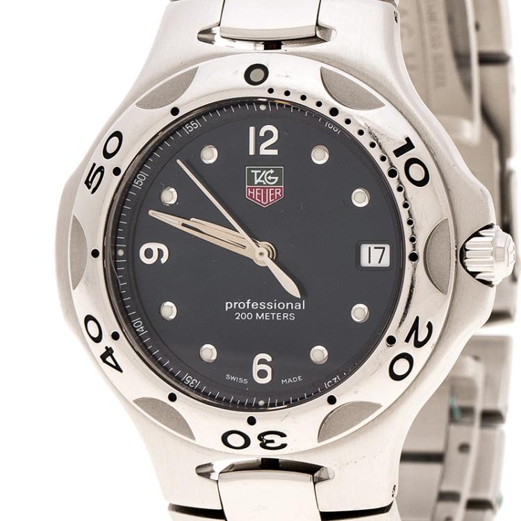 Pre Owned Tag Heuer Blue Stainless Steel Kirium WL1310 Men's Wristwatch 39 mm