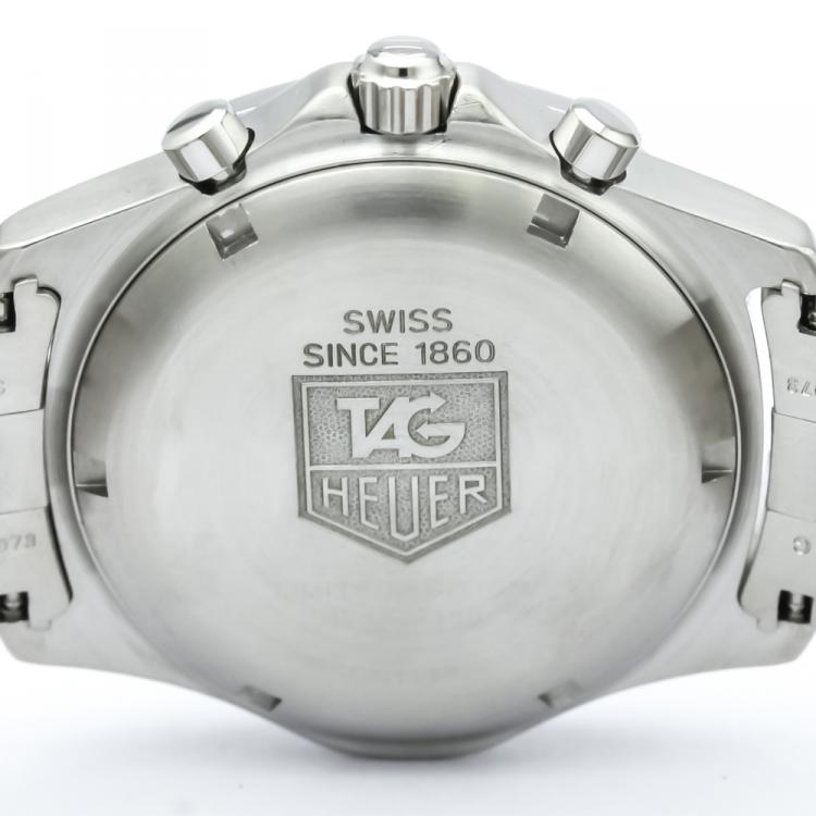 مملوكة مسبقًا Tag Heuer Black Stainless Steel Exclusive Men's Wristwatch 39MM