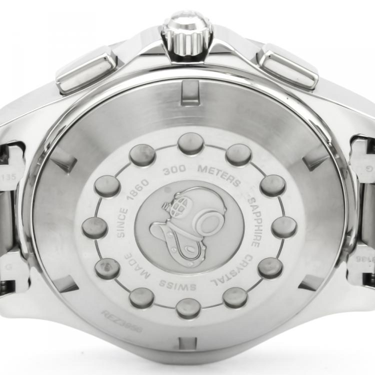 Pre Owned Tag Heuer Black Stainless Steel Aquaracer Men's Wristwatch 43MM