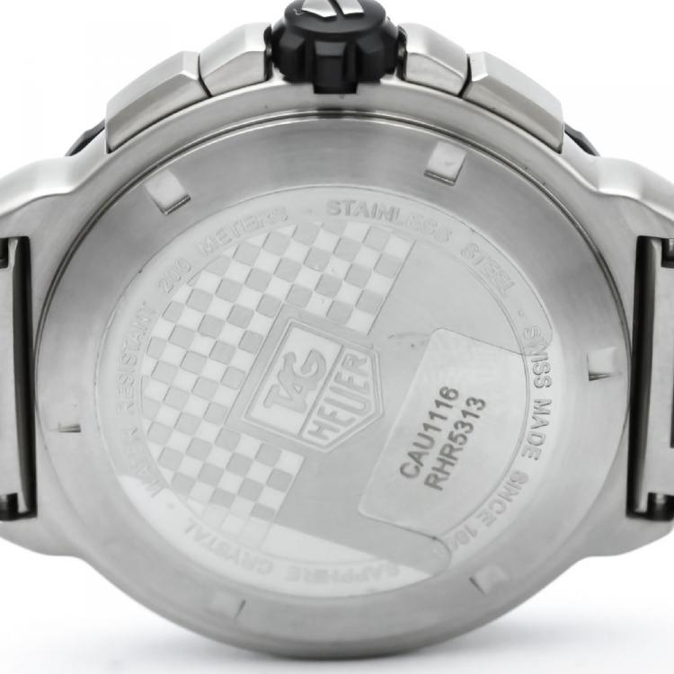 Pre Owned Tag Heuer Black Stainless Steel Formula 1 Chronograph Men's Wristwatch 42MM