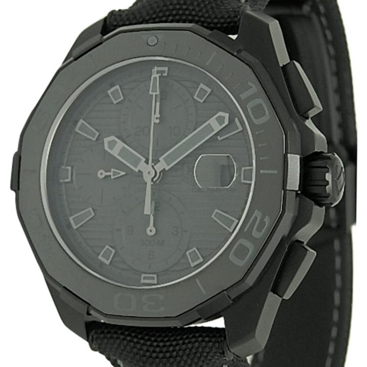 Pre Owned Tag Heuer Black Titanium Aquaracer Caliber 16 Men's Wristwatch 43MM