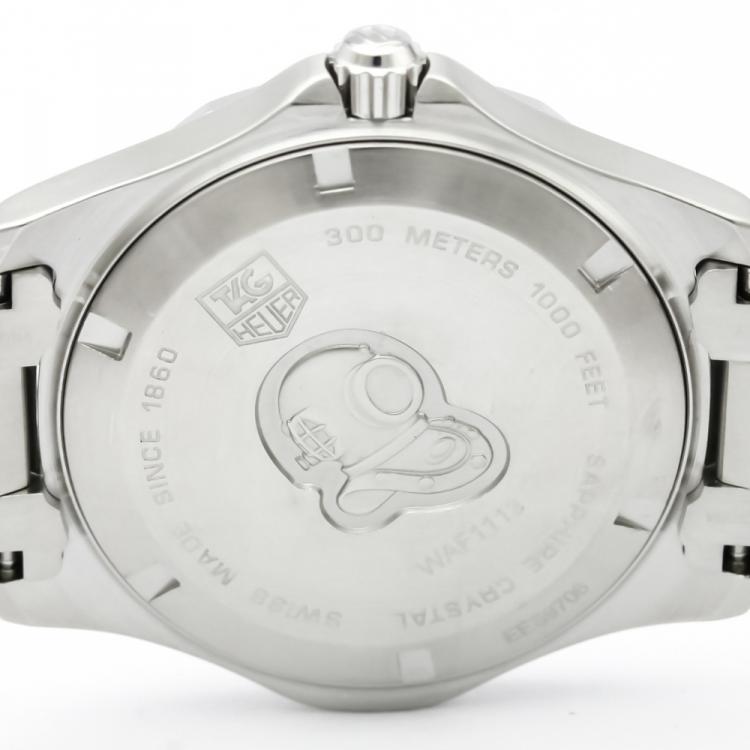 Pre Owned Tag Heuer Blue Stainless Steel Aquaracer Men's Wristwatch 39MM