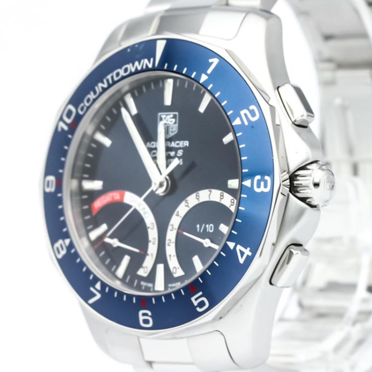 مملوكة مسبقًا Tag Heuer Blue Stainless Steel Aquaracer Men's Wristwatch 42MM