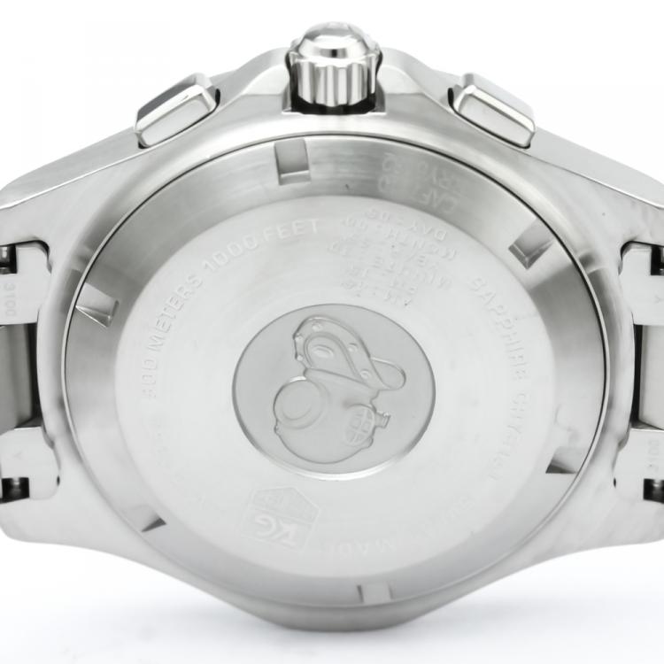 مملوكة مسبقًا Tag Heuer Blue Stainless Steel Aquaracer Men's Wristwatch 42MM