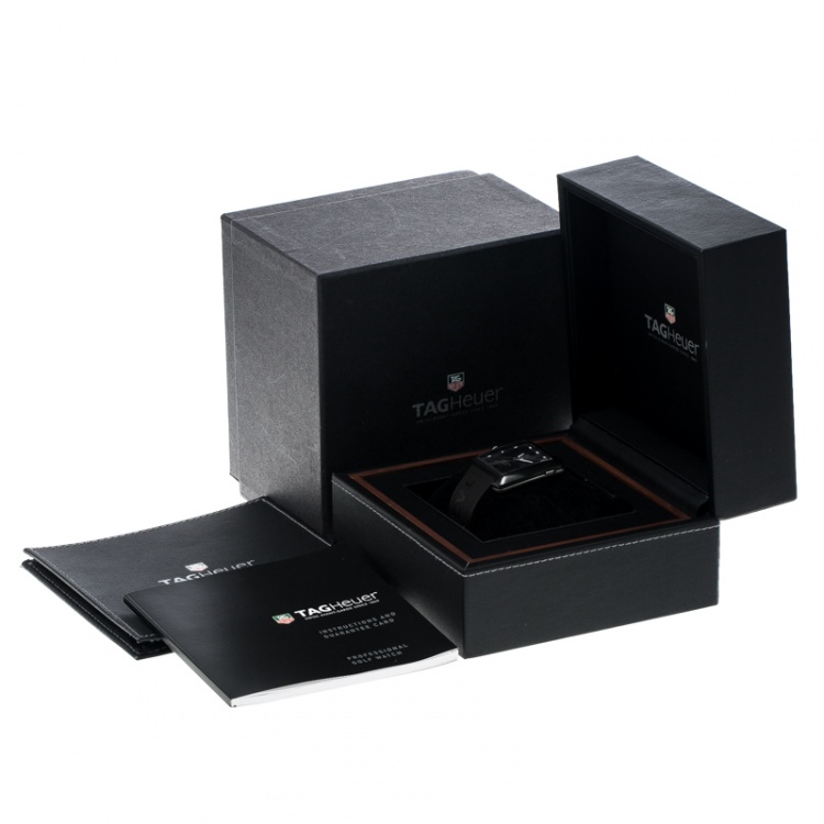 Pre Owned Tag Heuer Grey Stainless Steel Professional Golf WAE1113 Men's Wristwatch 36 mm