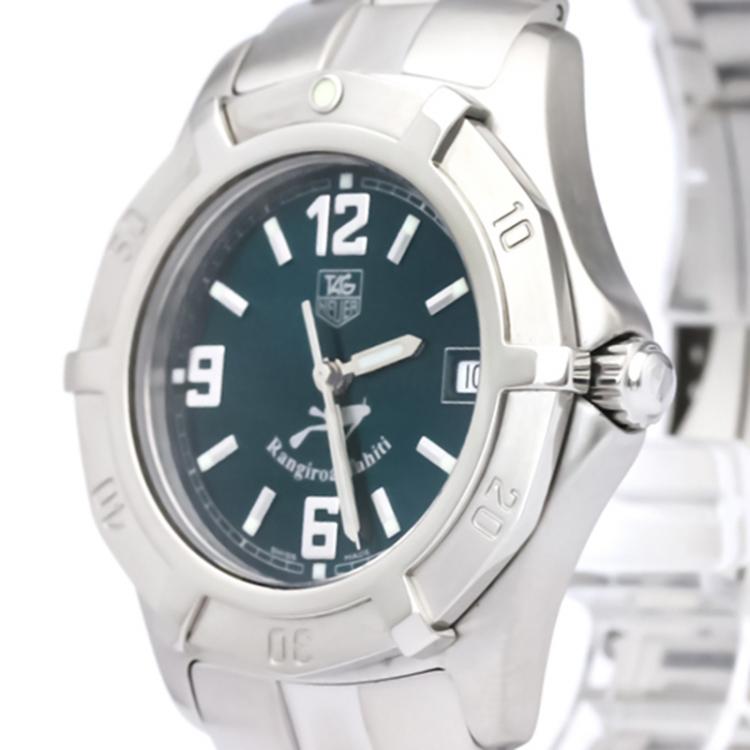 Pre Owned Tag Heuer Green Stainless Steel 2000 Series Men's Wristwatch 38MM