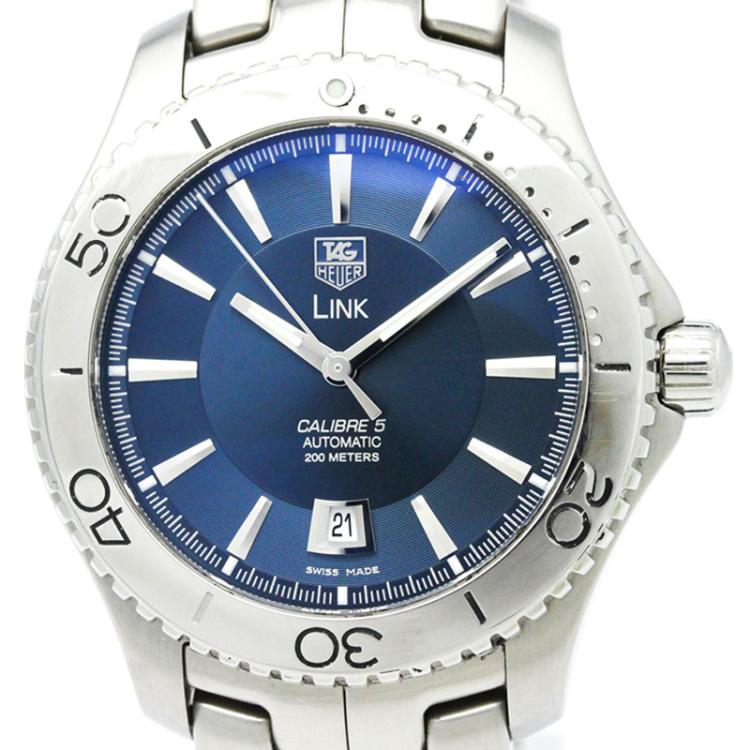 Tag Heuer Blue Stainless Steel Link Men's Wristwatch 42MM Tag Heuer TLC