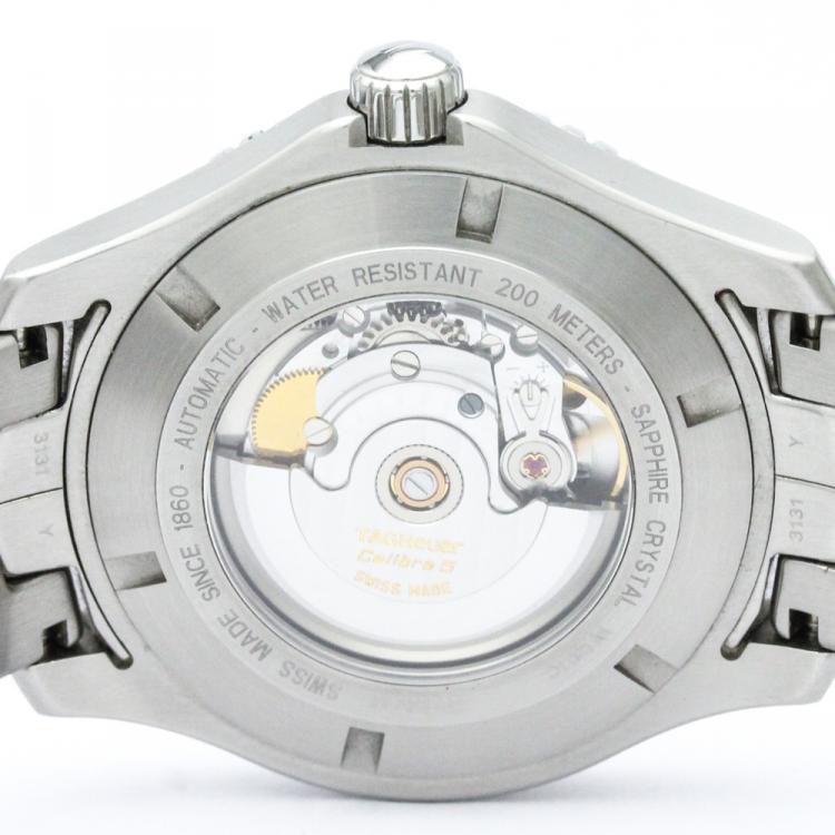 Pre Owned Tag Heuer Blue Stainless Steel Link Men's Wristwatch 42MM