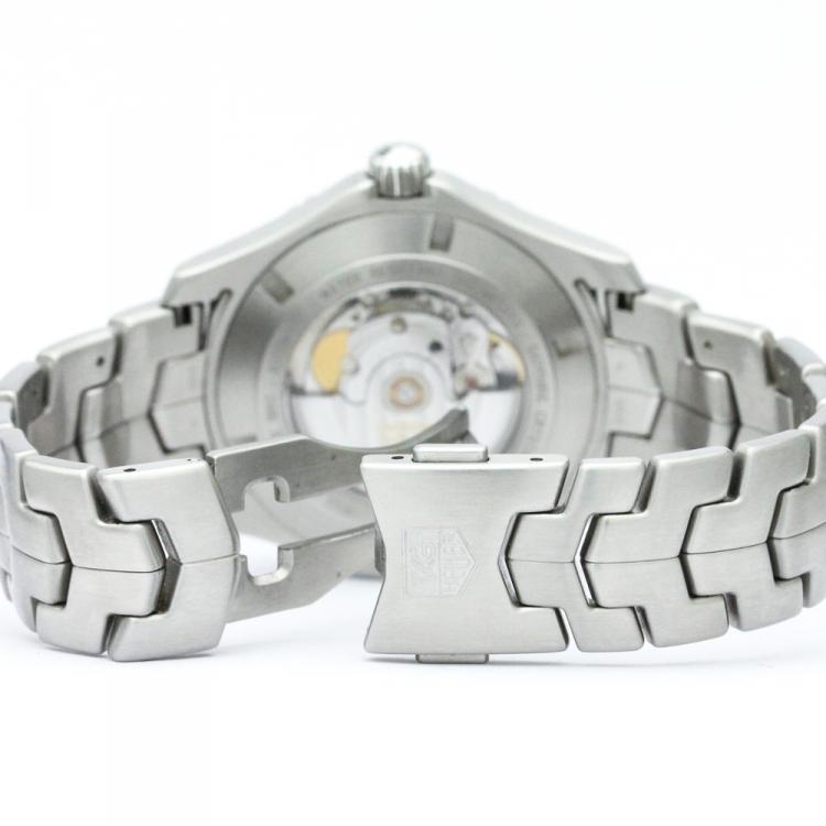 Pre Owned Tag Heuer Blue Stainless Steel Link Men's Wristwatch 42MM