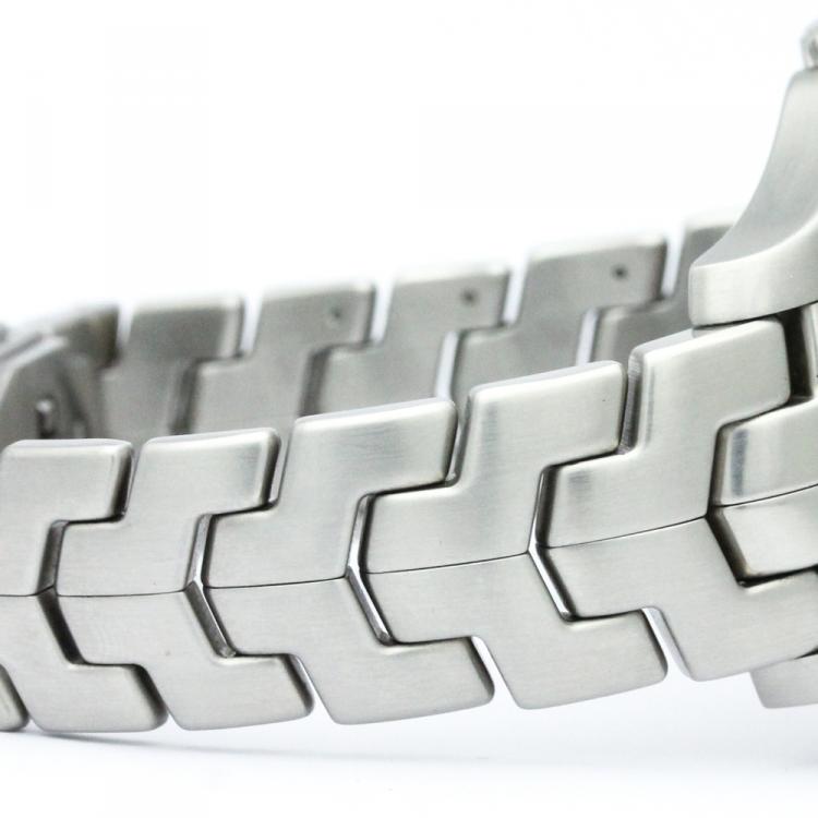 Pre Owned Tag Heuer Blue Stainless Steel Link Men's Wristwatch 42MM