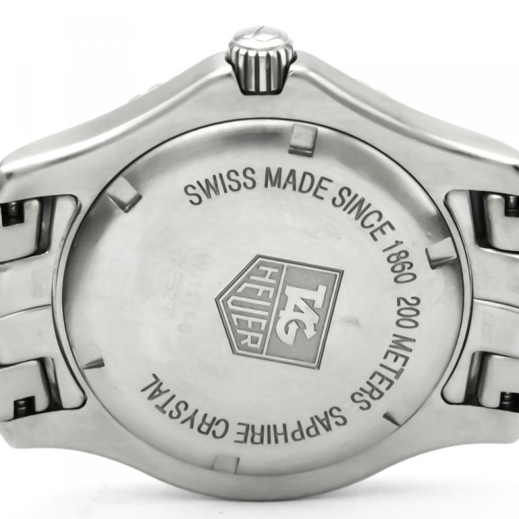 Pre Owned Tag Heuer Silver Stainless Steel Link Men's Wristwatch 39MM