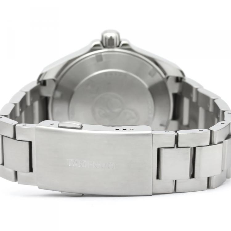 Pre Owned Tag Heuer Silver Stainless Steel Aquaracer Men's Wristwatch 40MM