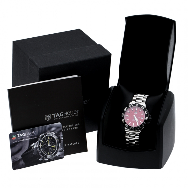 Pre Owned Tag Heuer Red Stainless Steel Formula 1 WAH1112 Men's Wristwatch 41 mm