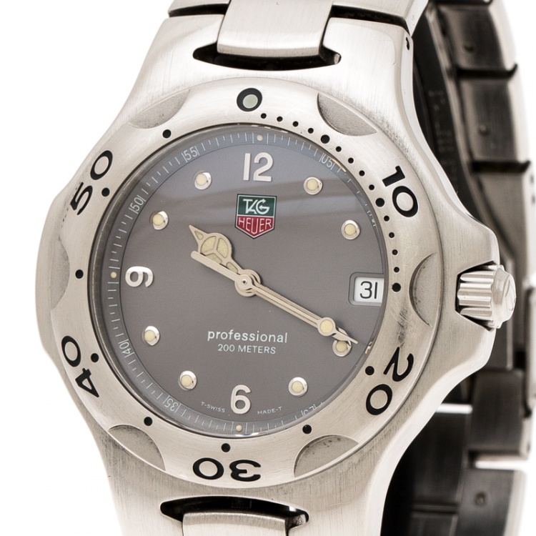 Pre Owned Tag Heuer Grey Stainless Steel Kirium WL1111 Men's Wristwatch 40 mm