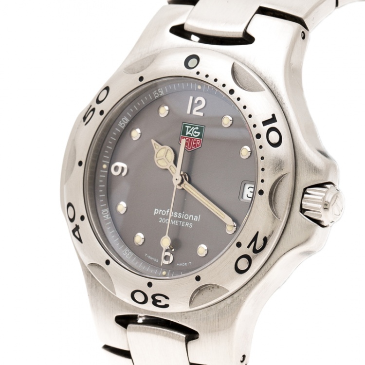Pre Owned Tag Heuer Grey Stainless Steel Kirium WL1111 Men's Wristwatch 40 mm