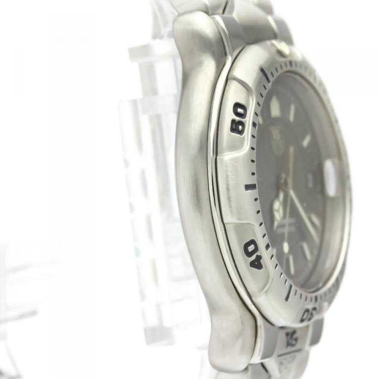 Pre Owned Tag Heuer Gray Stainless Steel 6000 Series Men's Wristwatch 35MM