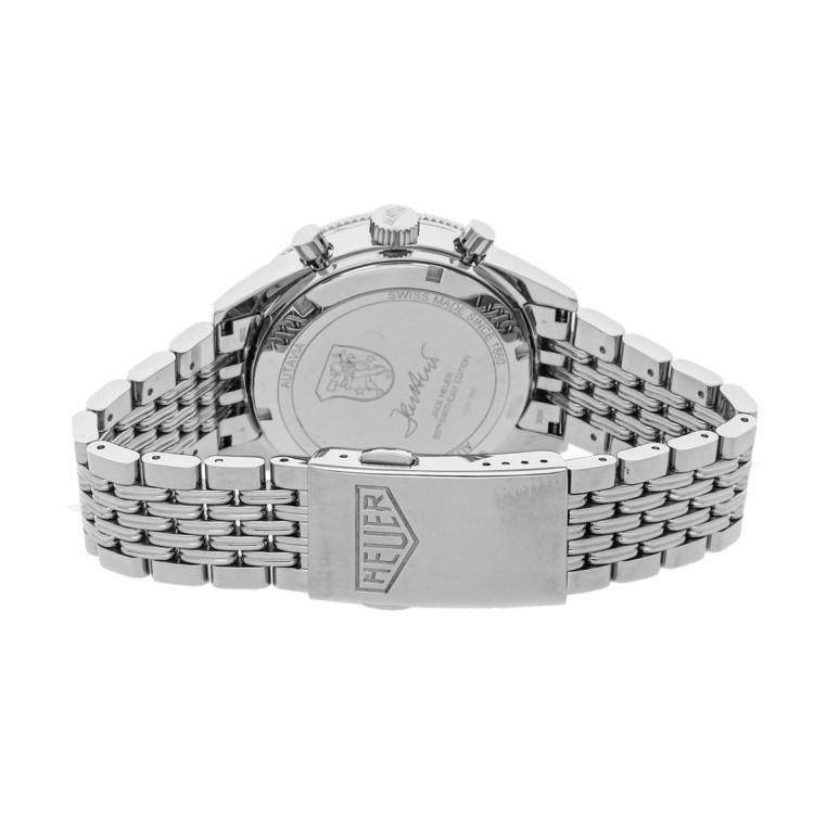 مملوكة  مسبقًا Tag Heuer Black/White Stainless Steel Heuer Heritage "Jack Heauer Limited Edition" CBE2111.BA0687 Men's Wristwatch 42 MM