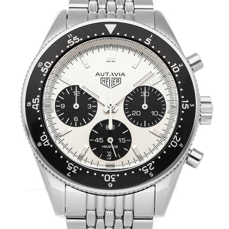 مملوكة مسبقًا Tag Heuer Black/White Stainless Steel Heuer Heritage "Jack Heauer Limited Edition" CBE2111.BA0687 Men's Wristwatch 42 MM