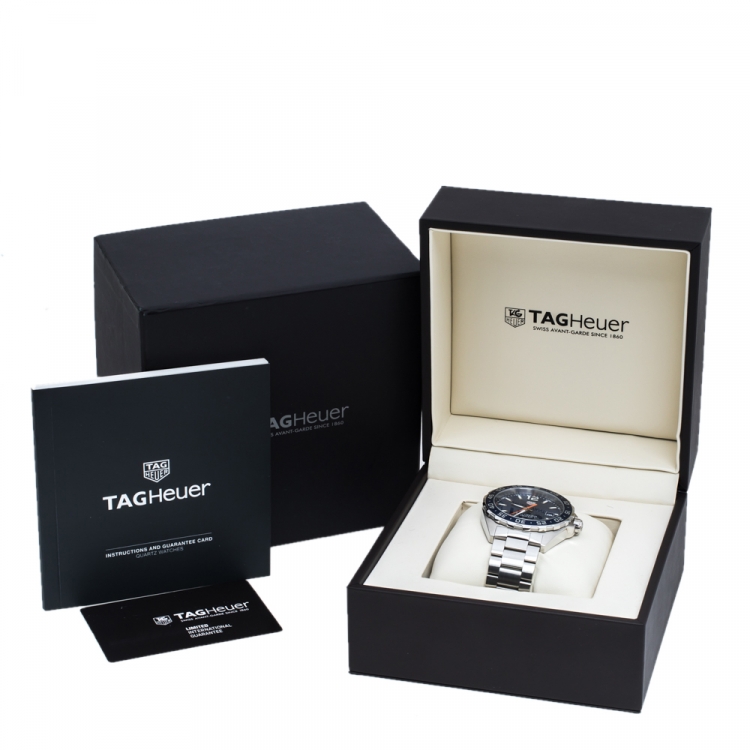 Pre Owned Tag Heuer Blue Stainless Steel Formula 1 WAZ1010.BA0842 Men's Wristwatch 43 mm