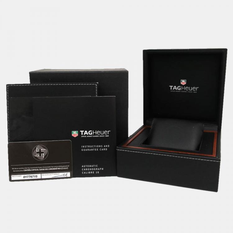 Pre Owned Tag Heuer MOP Stainless Steel Link Chronograph Moon Pearl Limited CJF211M Men's Wristwatch 42 MM