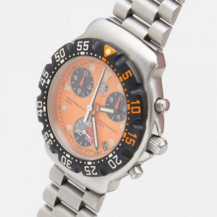 Pre Owned TAG Heuer Orange Stainless Steel Formula 1 Quartz Men's Wristwatch 38 mm
