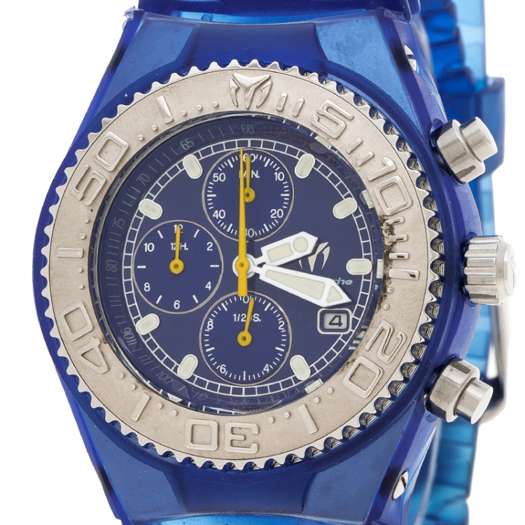 Pre Owned Technomarine Blue Stainless Steel Yacht Y12 Men's Wristwatch 42 mm