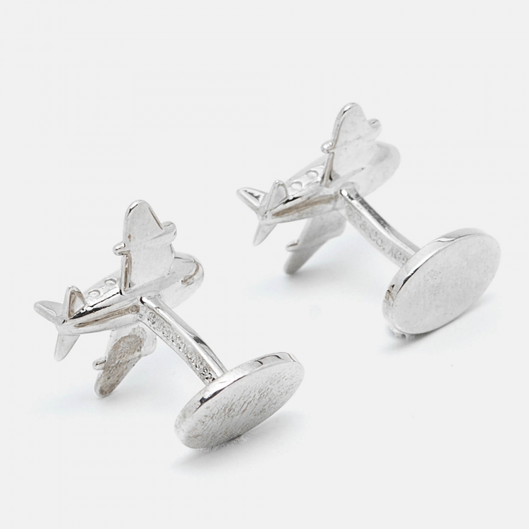 Pre Owned Tiffany & Co.  Airplane Sterling Silver Cufflinks