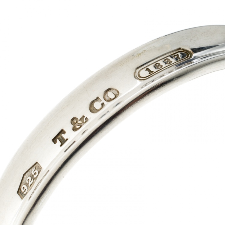 Pre Owned Tiffany & Co. 1837 Silver Wide Open Cuff Bracelet 