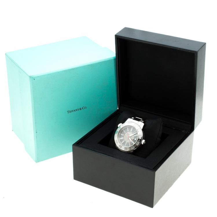 Pre Owned Tiffany & Co. Grey Stainless Steel Mark T-57 Quartz Men's Wristwatch 42 mm