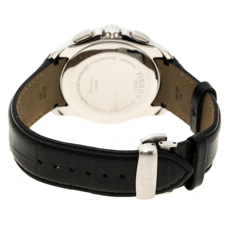 Pre Owned Tissot Black Stainless Steel Chronograph Couturier T0356617A Men's Wristwatch 42 mm